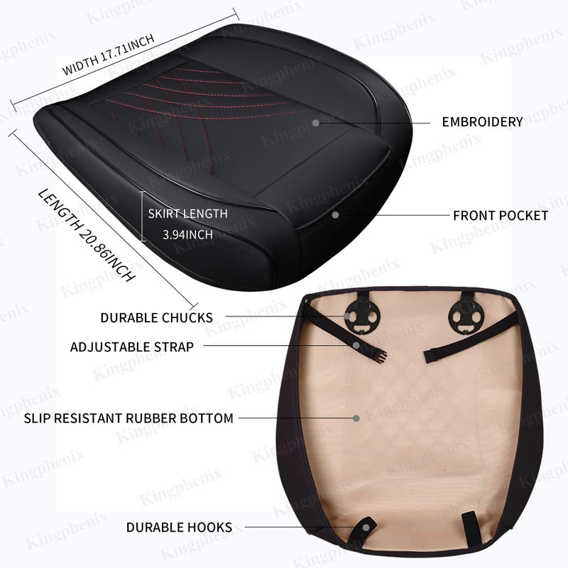 kingphenix Car Seat Cover: Easy to Install, Fits Most Cars, Vans, Trucks, and SUVs â€“ Black & Red Line - Image 4
